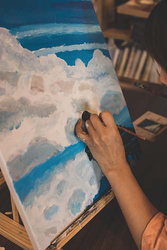 paint container painter paints clouds human